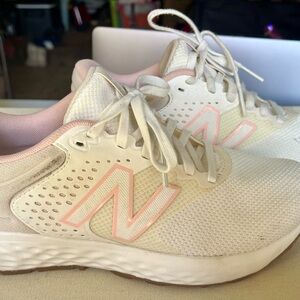 New Balance Women's White and Pink Running Shoes
